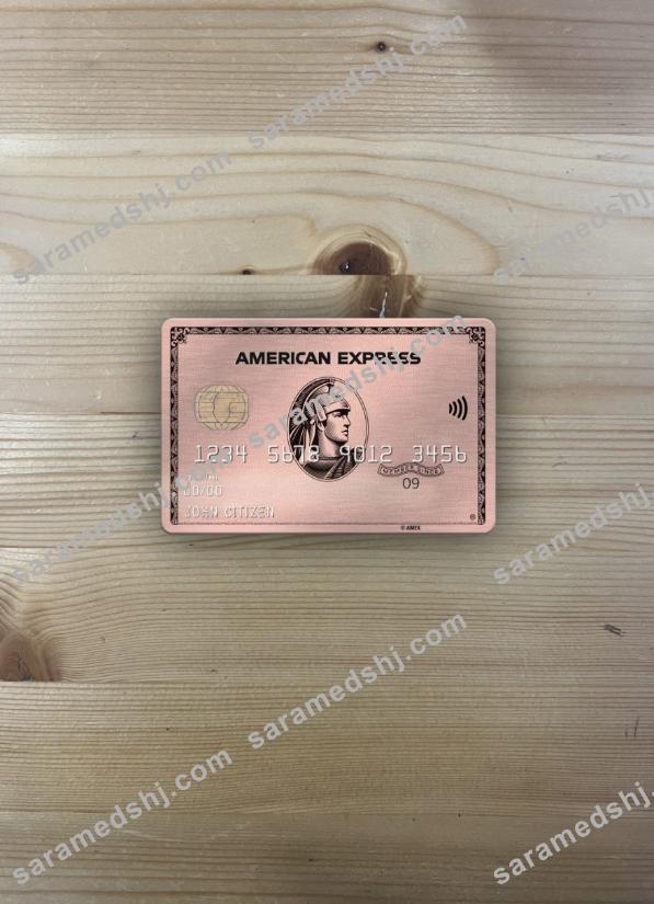 USA University of Southern Indiana bank AMEX rose gold metal card photolook front